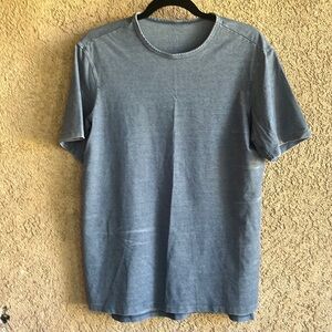 Mens Lululemon T Shirt Stone Washed Denim Blue Medium